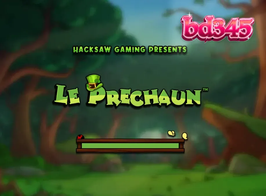 Le Prechaun স্লট গেমের গ্রিড এবং র‍্যাকুন চরিত্র